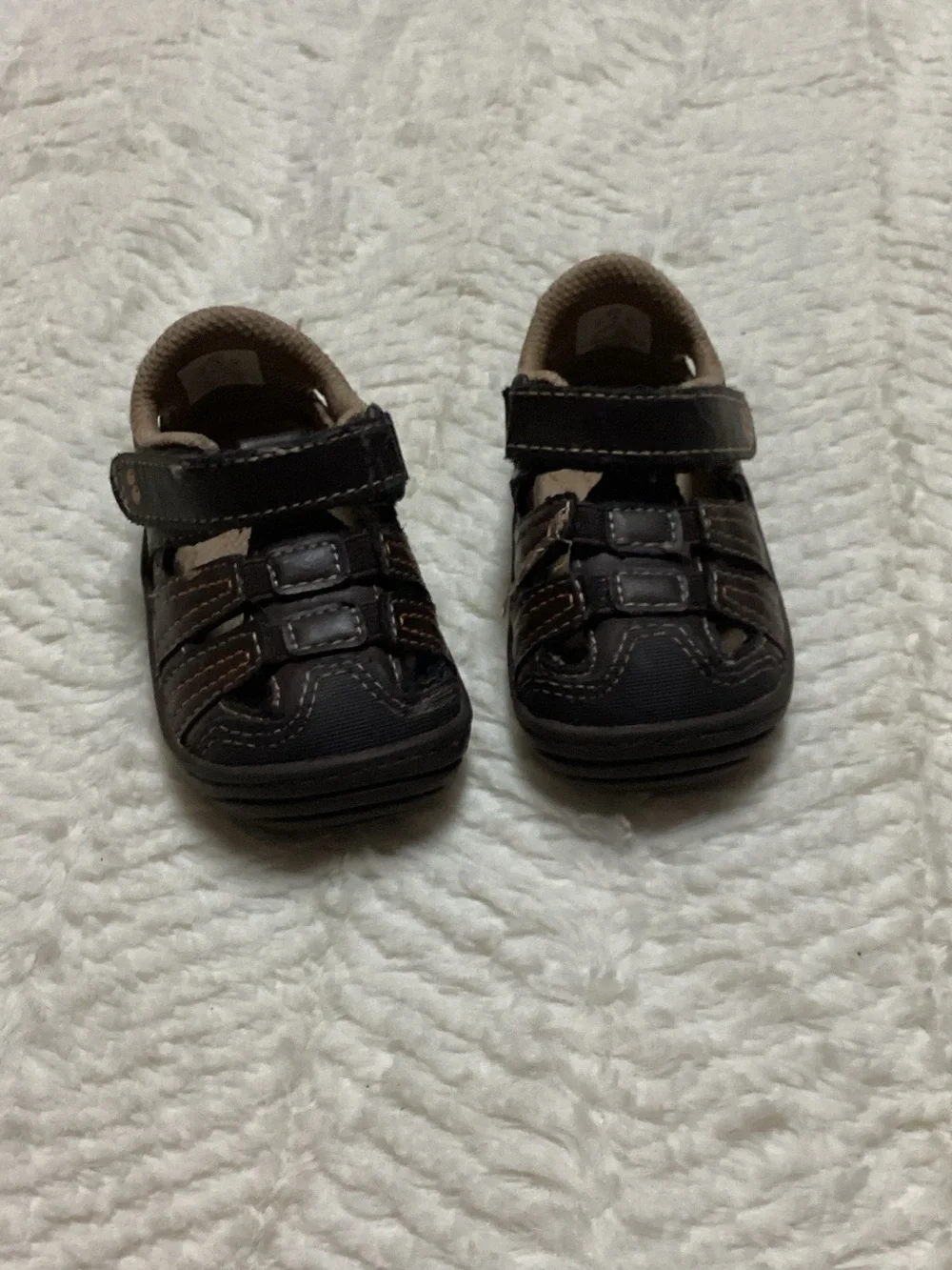 Baby Surprize Stride Rite Shoes Sandals Sz 4 Infant Toddler ACE Brown Fisherman